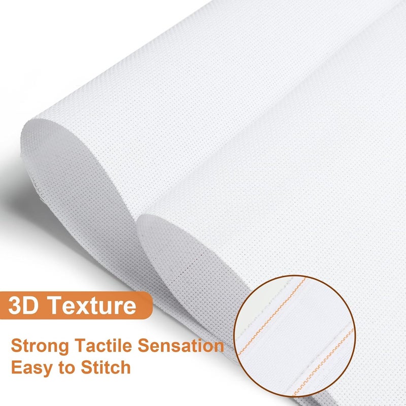 Eunice Cross Stitch Fabric, Large Size Cross 14 Count Aida Cloth, Embroidery Fabric for DIY Handicrafts, Handmade, Craft Embroidery (14CT, 59 X 39 Inch) - Image 3